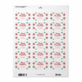 Merry Christmas Snowflake Return Address Label (Full Sheet)
