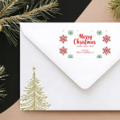Merry Christmas Snowflake Return Address Label