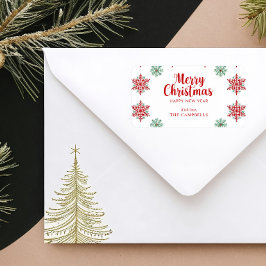 Merry Christmas Snowflake Return Address Label