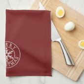 Merry Christmas Snowflake Theedoek (Quarter Fold)