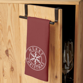 Merry Christmas Snowflake Theedoek