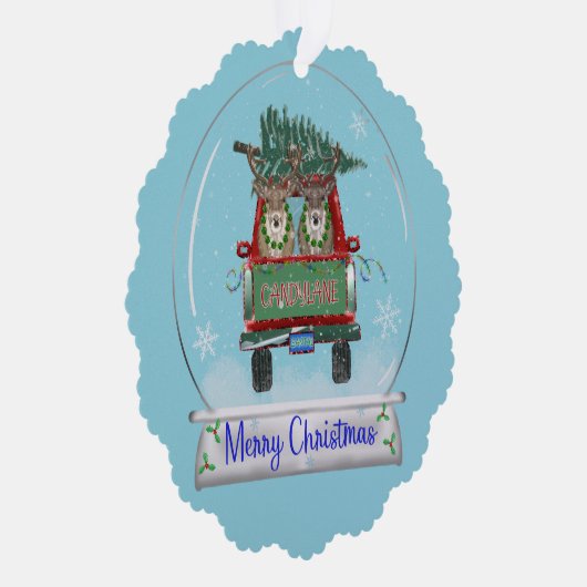 merry Christmas  snowglobe Ornament Kaart (Rechts)