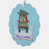 merry Christmas  snowglobe Ornament Kaart (Links)