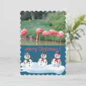 Merry Christmas snowman 1 photo custom Feestdagenkaart (Staand voorkant)