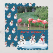 Merry Christmas snowman 1 photo custom Feestdagenkaart (Voorkant / Achterkant)