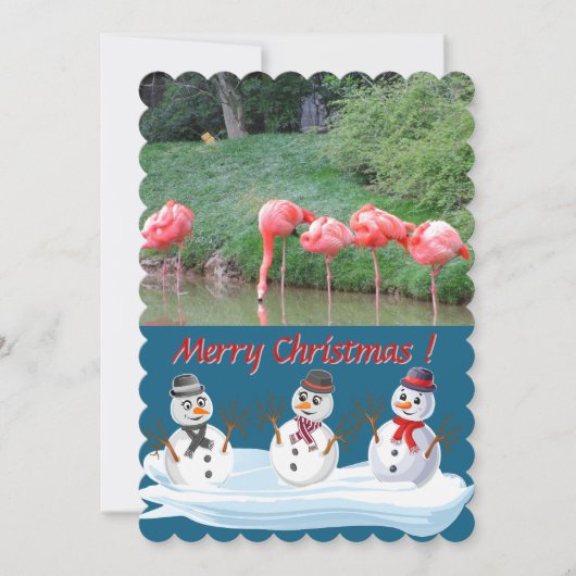 Merry Christmas snowman 1 photo custom Feestdagenkaart (Voorkant)
