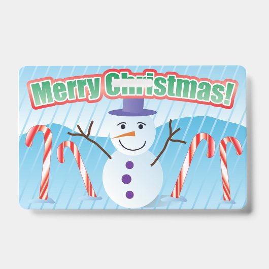 MERRY CHRISTMAS SNOWMAN BADGE (Voorzijde)