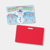 MERRY CHRISTMAS SNOWMAN BADGE (Voor- en achterkant)
