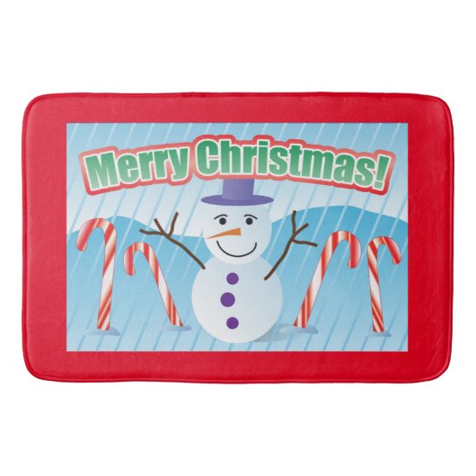 MERRY CHRISTMAS SNOWMAN BADMAT (Voorkant)