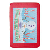 MERRY CHRISTMAS SNOWMAN BADMAT (Voorkant Verticaal)