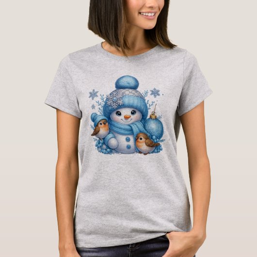 Merry Christmas snowman, Bird tshirt (Voorkant)