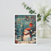 Merry Christmas Snowman Briefkaart (Staand voorkant)
