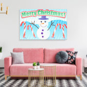MERRY CHRISTMAS SNOWMAN CANVAS AFDRUK (Insitu (Woonkamer))