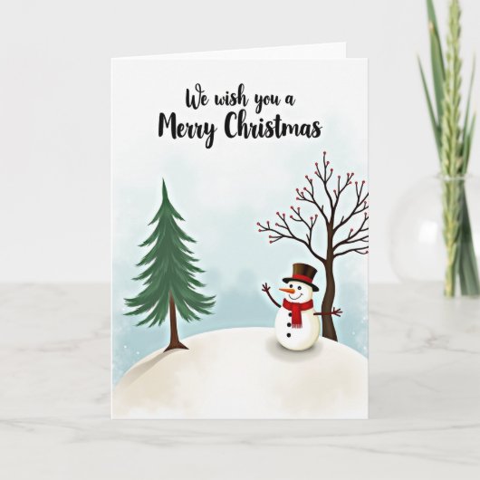 Merry Christmas Snowman Card Kaart (Voorkant)