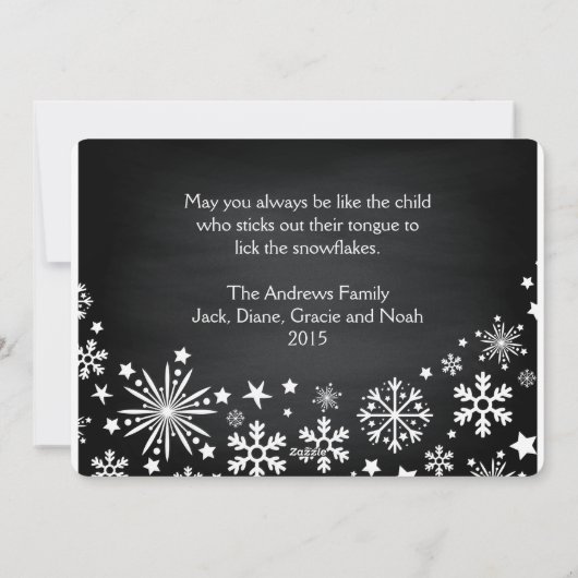 Merry Christmas Snowman Chalkboard Typography Feestdagenkaart (Achterkant)