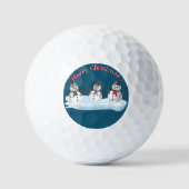 Merry Christmas snowman custom text Golfballen (Voorkant)