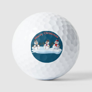 Merry Christmas snowman custom text Golfballen