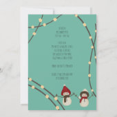 Merry Christmas Snowman Duo– Winter Lights on Teal Kaart (Achterkant)