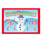 MERRY CHRISTMAS SNOWMAN FOTO AFDRUK (Voorkant)