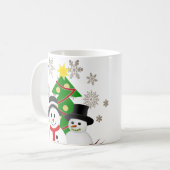 Merry Christmas Snowman gepersonaliseerd Koffiemok (Voorkant links)