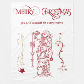Merry Christmas Snowman Holiday  Fleece Deken (Voorkant)