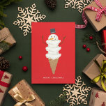 MERRY CHRISTMAS Snowman Ice Cream Cone Briefkaart<br><div class="desc">MERRY CHRISTMAS Snowman Ice Cream Cone</div>