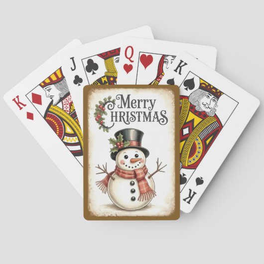 Merry Christmas Snowman Poker Playing Cards Pokerkaarten (Achterkant)