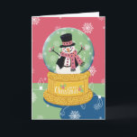 Merry Christmas Snowman Wereldbol Kaart<br><div class="desc">Schattigee Merry Christmas Snowman Wereldbol Kaart om je vrienden en familie thuis op te fleuren voor de feestdagen.</div>