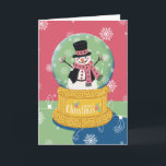 Merry Christmas Snowman Wereldbol Kaart<br><div class="desc">Schattigee Merry Christmas Snowman Wereldbol Kaart om je vrienden en familie thuis op te fleuren voor de feestdagen.</div>