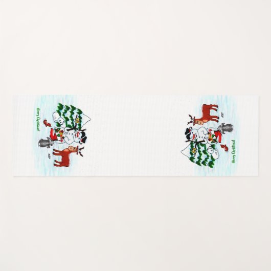 Merry Christmas! Snowman with Friends Yogamat (Voorkant (horizontaal))