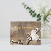 Merry Christmas Snowy Owl Briefkaart (Staand voorkant)