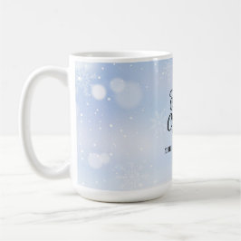 Merry Christmas Snowy Sky gepersonaliseerd Koffiemok