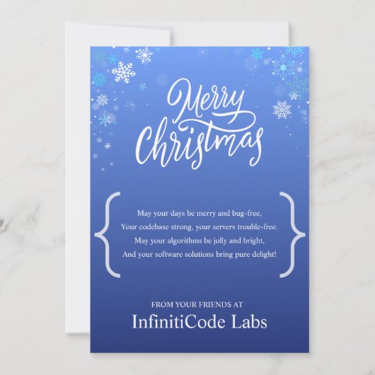 Merry Christmas Software Development Company Feestdagenkaart (Voorkant)