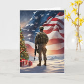 Merry Christmas Soldier - Gevouwen Wenskaart Kaart (Gele Bloem)