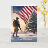 Merry Christmas Soldier - Gevouwen Wenskaart Kaart (Gele Bloem)