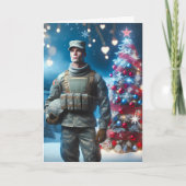 Merry Christmas Soldier - Gevouwen Wenskaart Kaart (Voorkant)