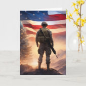 Merry Christmas Soldier - Gevouwen Wenskaart Kaart (Gele Bloem)