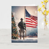 Merry Christmas Soldier - Gevouwen Wenskaart Kaart (Gele Bloem)