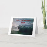 * MERRY CHRISTMAS* SON (OVERLEVEN BIJ DE BEACH) KAART<br><div class="desc">Als je zon aan het surfen is of gewoon geniet van foto's van surfen,  dan is dit de perfecte Kaart voor HEM voor CHRISTMAS zeker! BEDANKT om te stoppen met 1 van mijn acht winkels!</div>