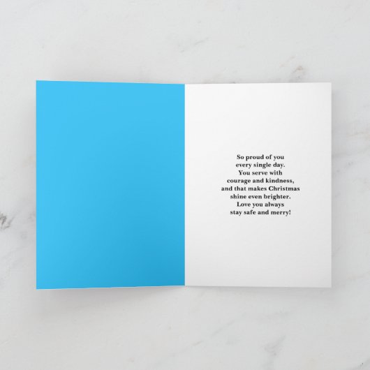 Merry Christmas Son Police Officer Santa Cop Car Kaart (Binnen)