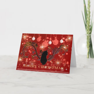 Merry Christmas Sparkle Cat Wenskaart Feestdagen Kaart