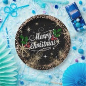 Merry Christmas, sparkle, glitter and shine, Papieren Bordje (Feest)