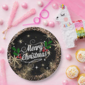 Merry Christmas, sparkle, glitter and shine, Papieren Bordje (Feest)