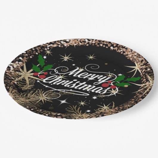 Merry Christmas, sparkle, glitter and shine, Papieren Bordje (Gekanteld)