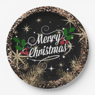 Merry Christmas, sparkle, glitter and shine, Papieren Bordje