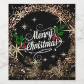 Merry Christmas, sparkle, glitter and shine, Wijn Etiket (Enkel label)