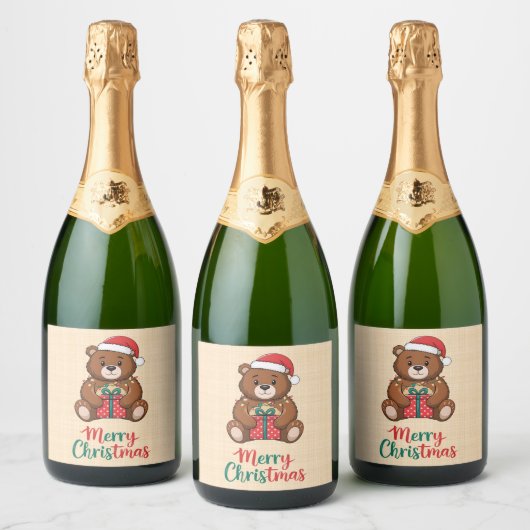 Merry Christmas Sparkling Wijnetiket (Flessen)