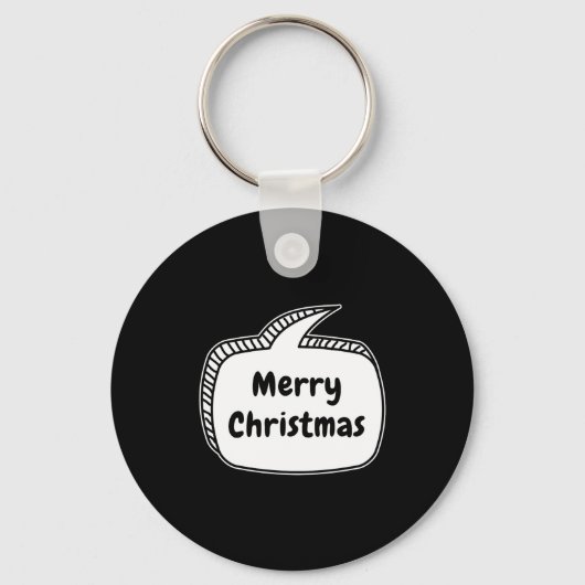 Merry Christmas Speech Bubble Sleutelhanger (Voorkant)