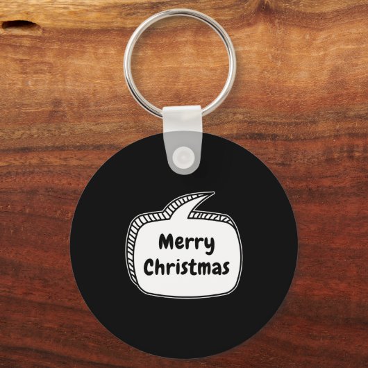 Merry Christmas Speech Bubble Sleutelhanger (Voorkant)