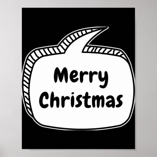 Merry Christmas Speech Bubble T Shirt Poster (Voorkant)